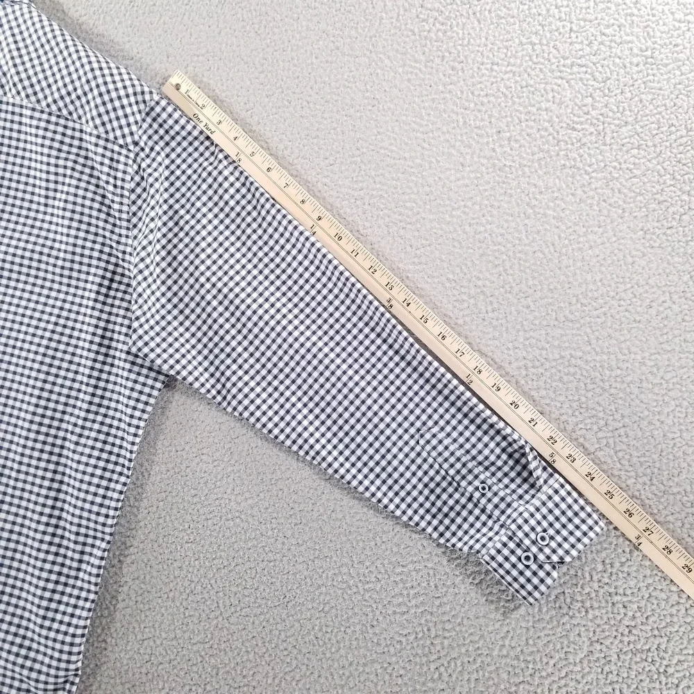 Johnston & Murphy Shirt Mens XXL Blue Check XC4 Performance Sport Tech Commuter